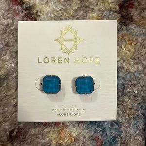 Loren Hope Sophia Stud Earrings Teal NWT